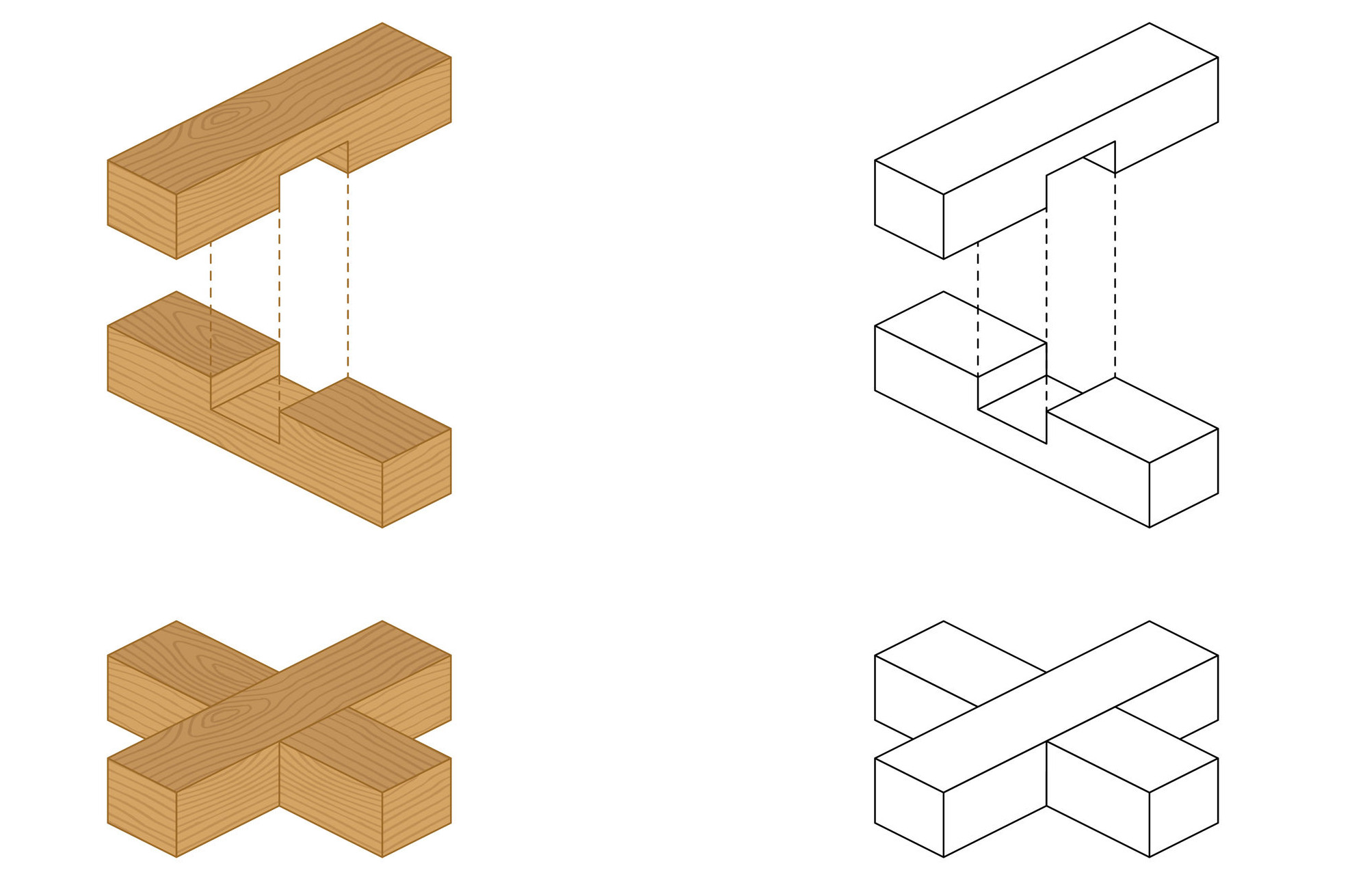 Kreuz-Holzverbindung