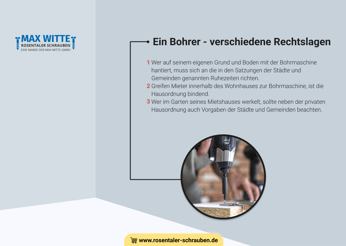 Ein Bohrer - verschiedene Rechtslagen