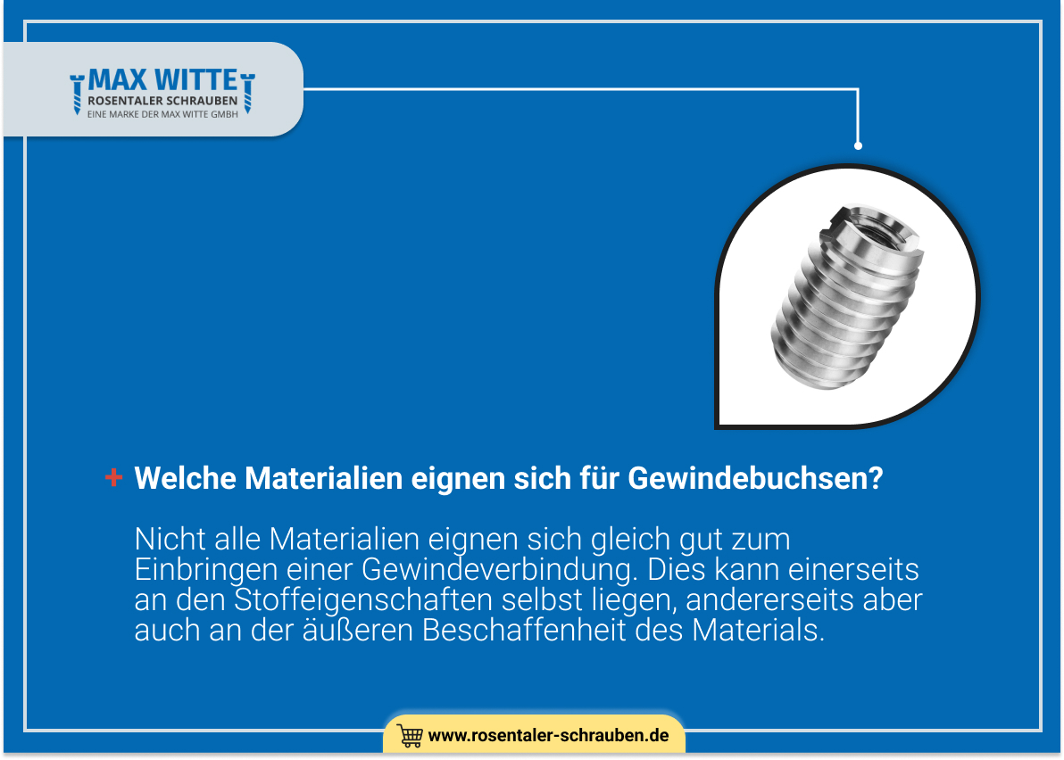 Welche Materialien eignen sich für Gewindebuchsen?