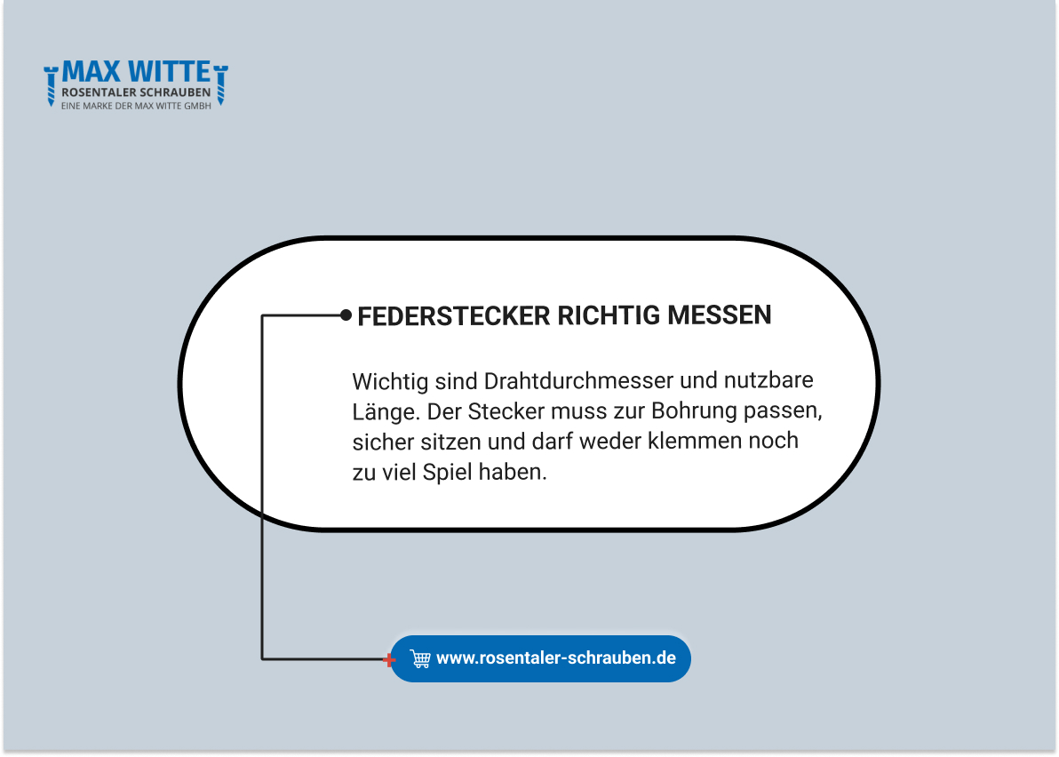 Federstecker richtig messen
