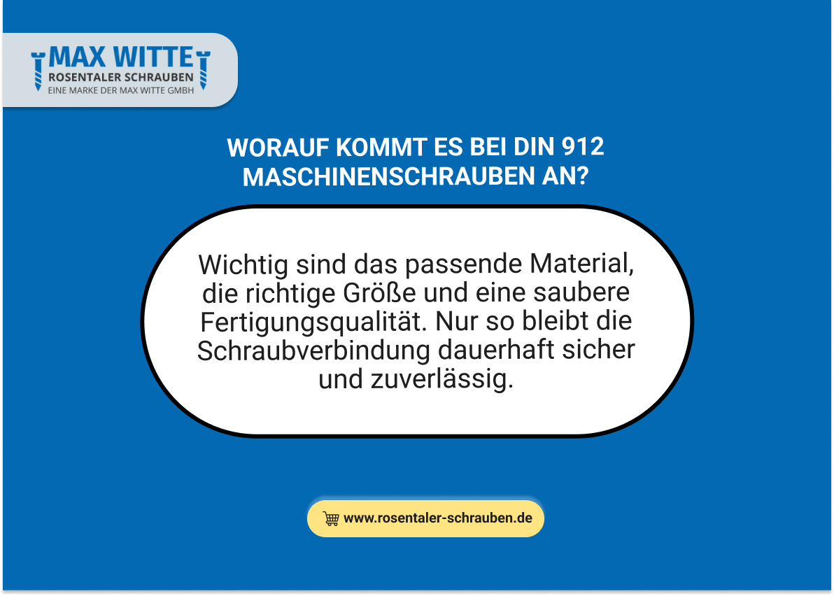 Worauf kommt es bei DIN 912 Maschinenschrauben an?