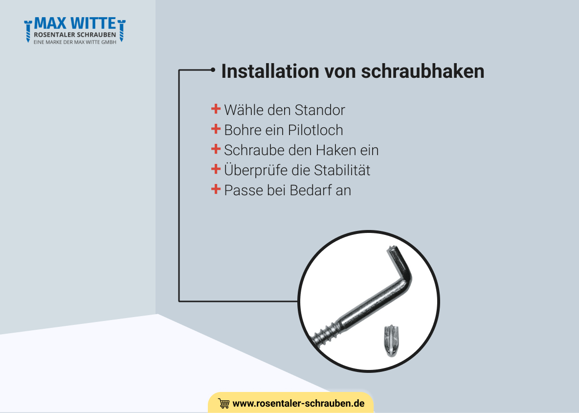 nstallation von schraubhaken