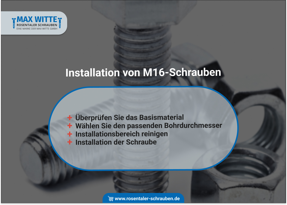 Installation von M16-Schrauben