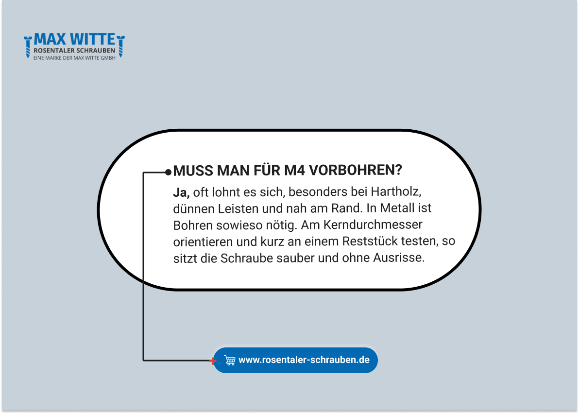 Muss man für M4 vorbohren?