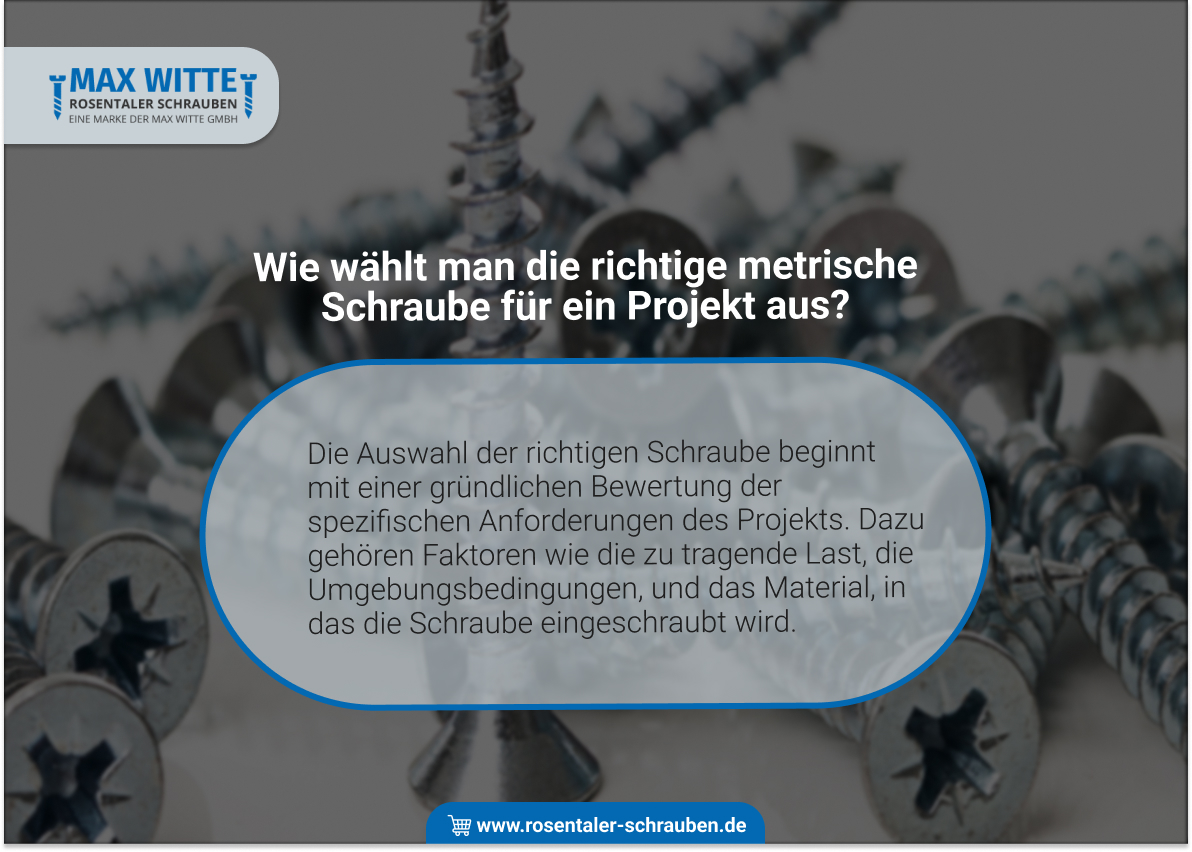 Wie wählt man die richtige metrische Schraube für ein Projekt aus?