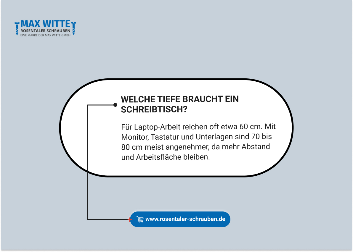 Welche Tiefe braucht ein Schreibtisch?