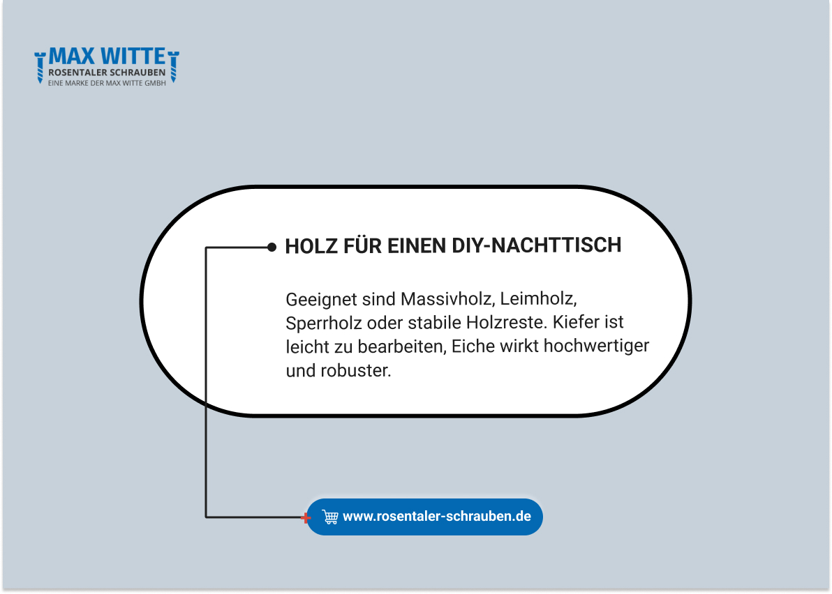 Holz für einen DIY-Nachttisch