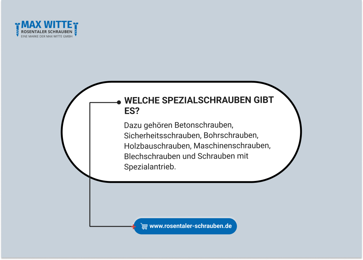 Welche Spezialschrauben gibt es?