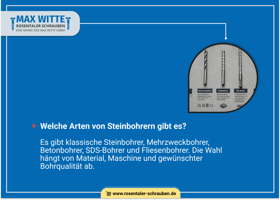 Welche Arten von Steinbohrern gibt es?