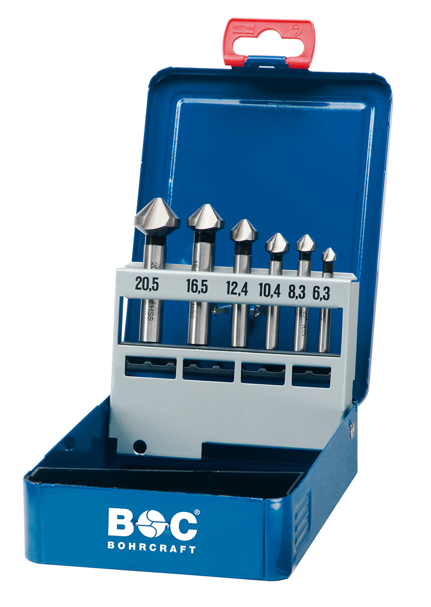 BC Kegel- und Entgratsenker DIN 335 C, 90° in verschiedenen Ausführungen und Abmessungen.