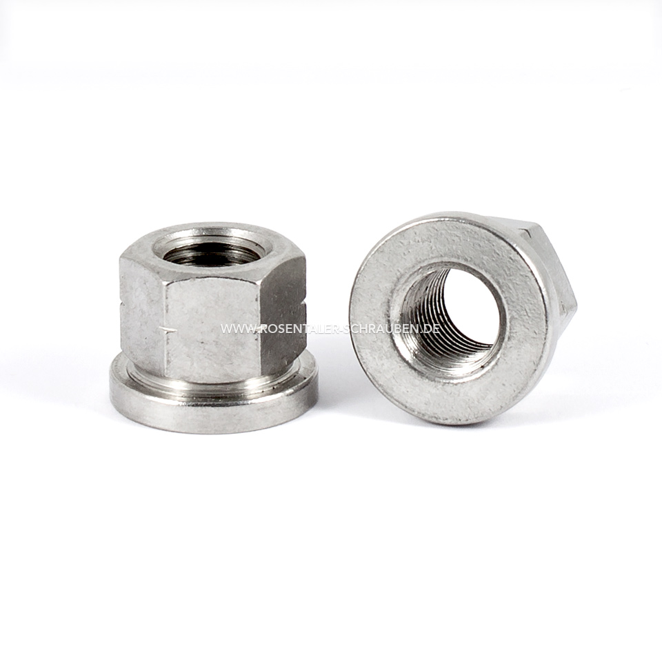 Sechskantmutter mit Bund (1,5d hoch) A2 Edelstahl M8 Sechskantmutter mit Bund (1,5d hoch) A2 Edelstahl M8