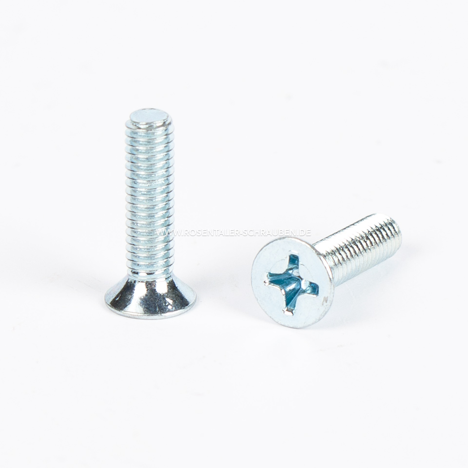 Senkkopf Kreuzschlitz DIN 965 zink weiß M4 x 16 Senkkopf Kreuzschlitz DIN 965 zink weiß M4 x 16