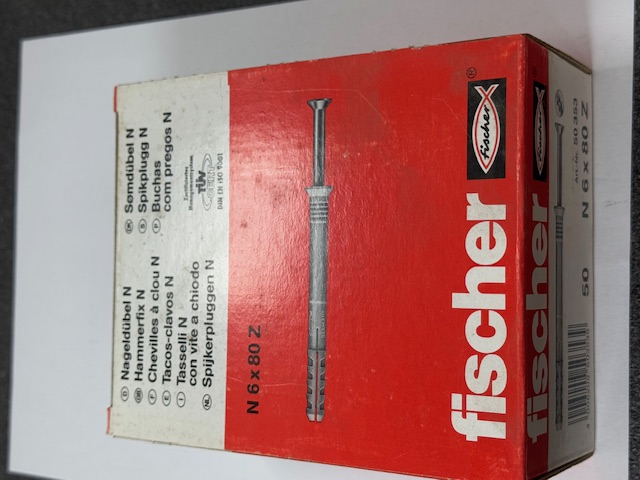 50 Stück Fischerdübel N6 x 80 Z Nageldübel 50 Stück Fischerdübel N6 x 80 Z Nageldübel