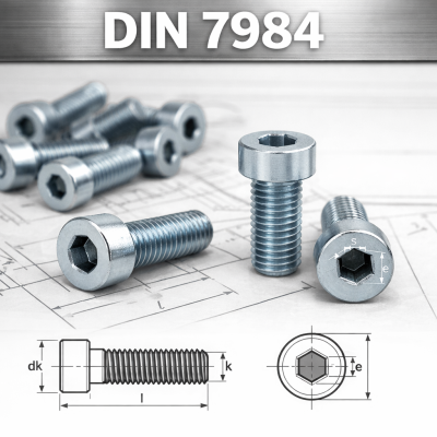Zylinderschraube mit niedrigem Kopf DIN 7984  8.8 verzinkt M5 x 10
