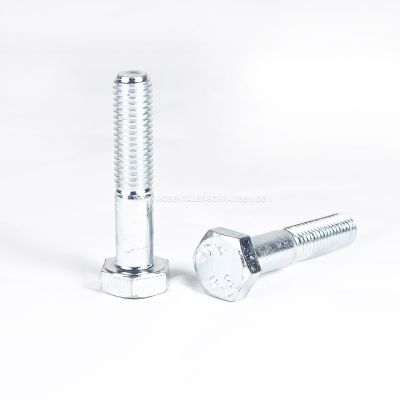 Sechskantkopf Schraube mit Teilgewinde DIN 931 8.8 zink weiß M12 x 160
